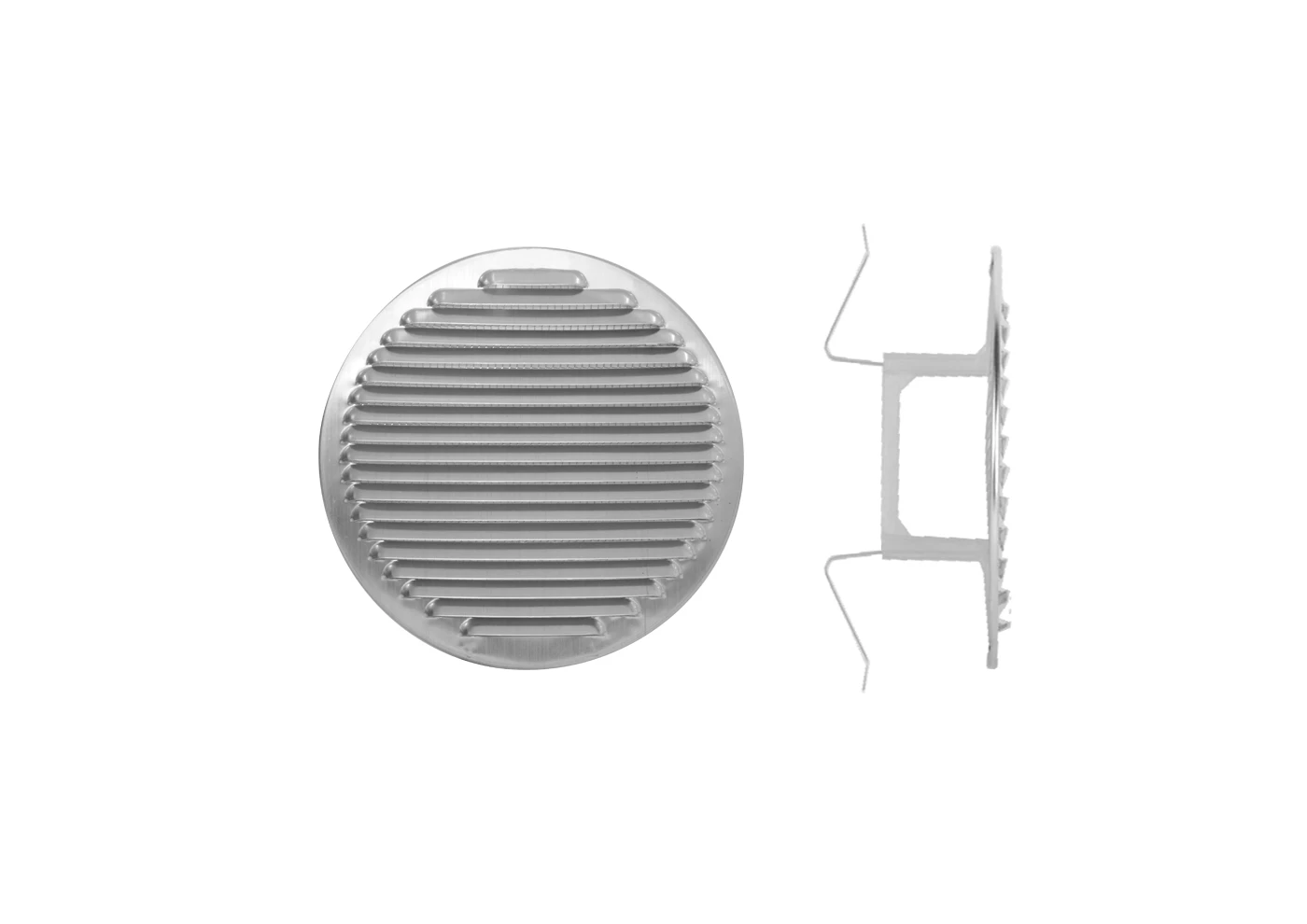 Grelha Vent. Aluminio c/ Embocadura 0609 Ø 080