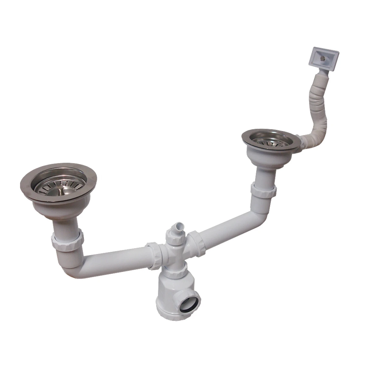 Sifão Duplo Lava Louça SD141 115x11/2 Inox/Respº