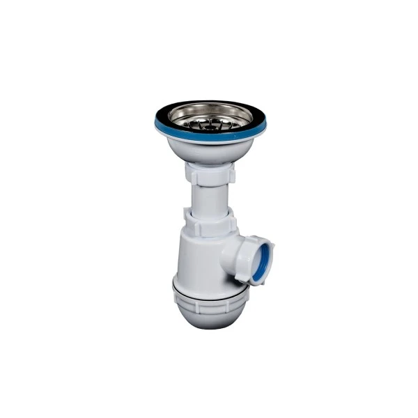 Sifão Garrafa Simples L. Louça c/ Cesto Inox 1 1/2 SS-250
