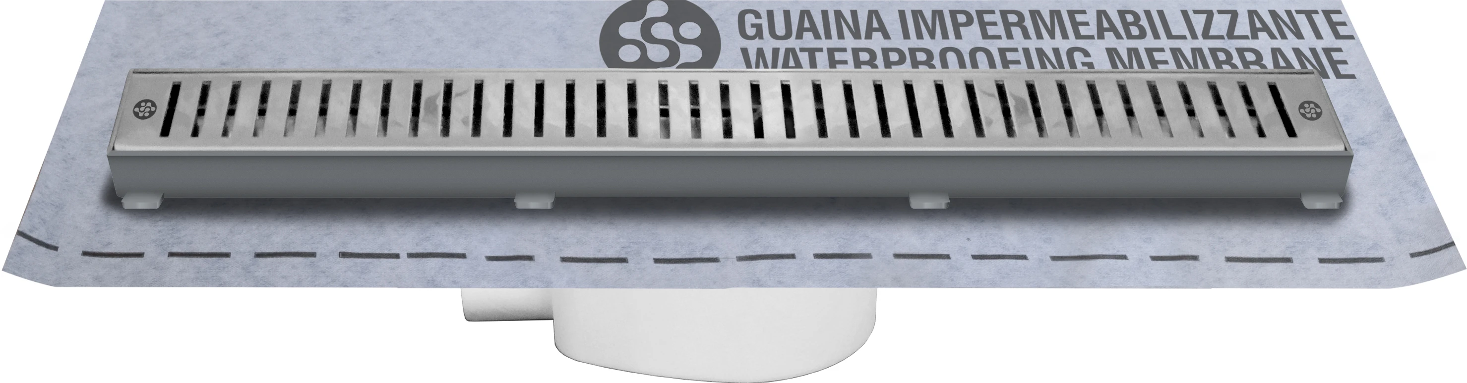 Canal Duche C/ Grelha Inox 75cm + Tela