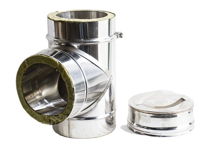 Tê Inox Duplo 100-150 c/ Tampo