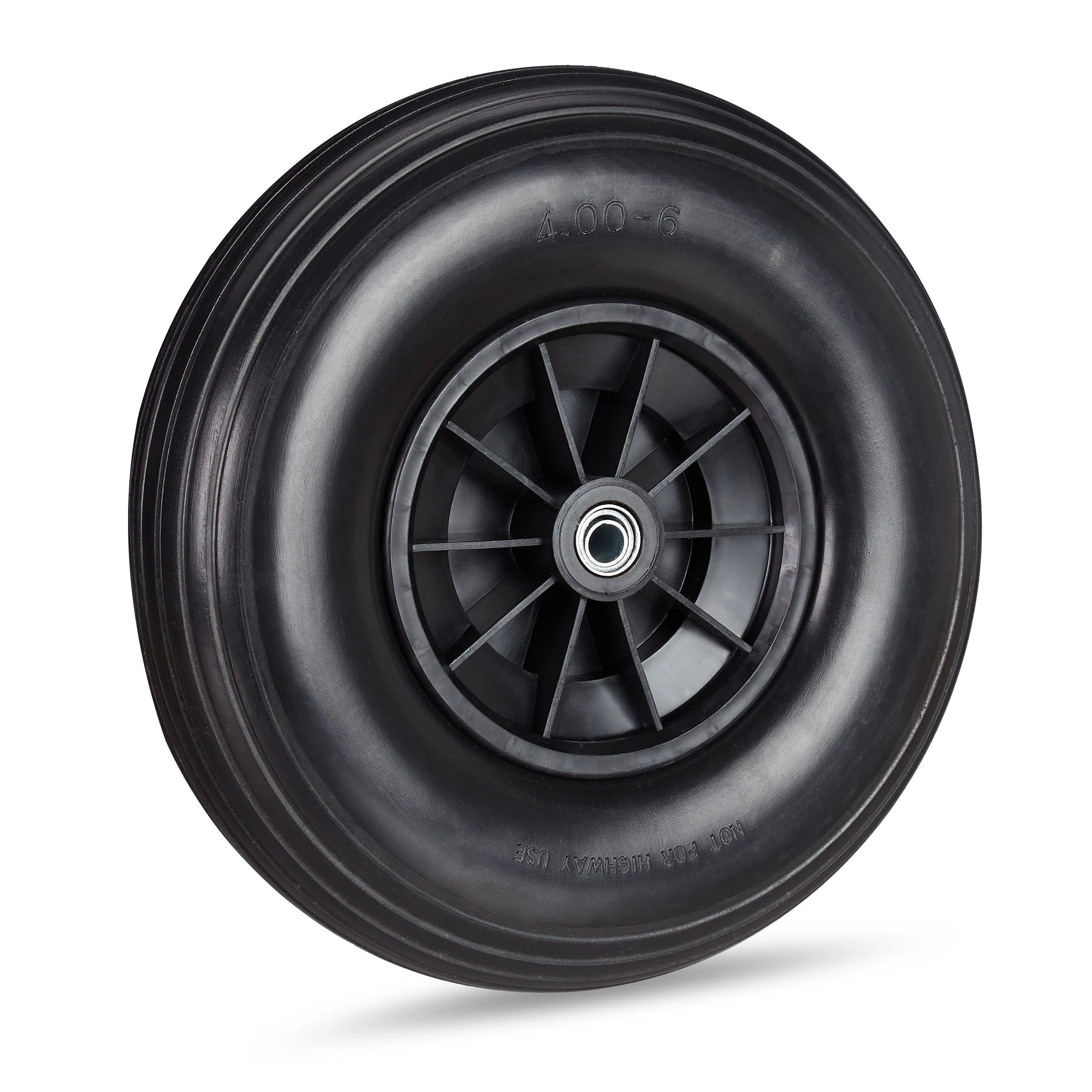 Roda Anti Furo para Carro de Mão Preta