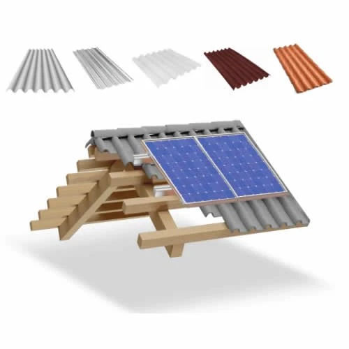 Estrutura Aluminio Telhado Incl. OP V6 p/ 2 Paineis Solar