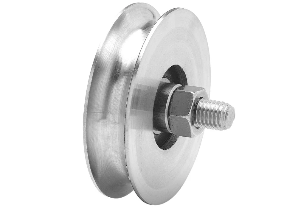 Roda em U Zinc c/ 1 Rolamento 100mm M12x70