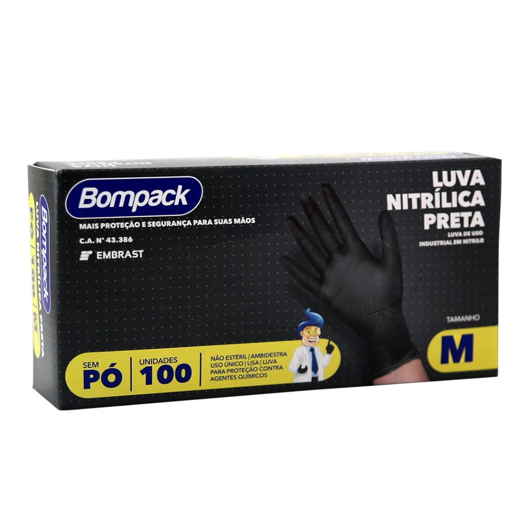 Luva Descart. Nitrº Negro s/ Pó NITN Tamº XL (Cx 100) 148 XL