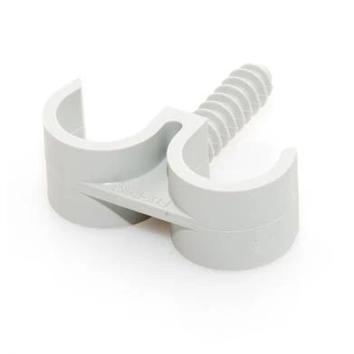 Abraçadeira "FIX-RING" Dupla Branca 020mm (Furo 8mm)