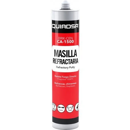 Massa refratária BRIK-CEN CA-1500, com alta resistência a 1.500ºC. 300ml.