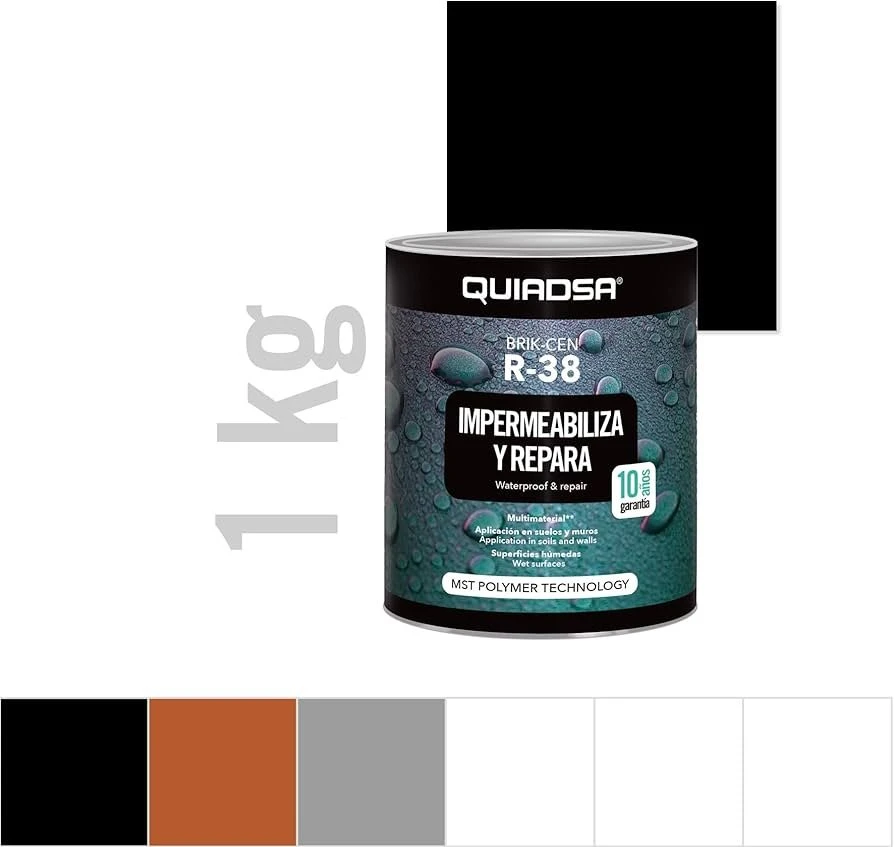 Impermeabilizante líquido negro BRIK-CEN R-38 1kg.