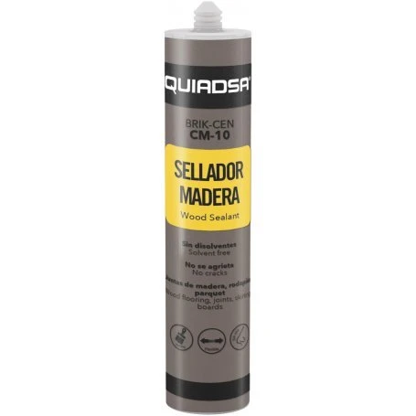 Selante elástico BRIK-CEN CM-10, para madeira em acabamento cinza. 300ml,