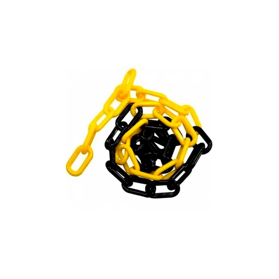 Corrente Plástica Amarela e Preta 8mm RL 50m